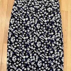 Express Black and White Floral Pencil Skirt
